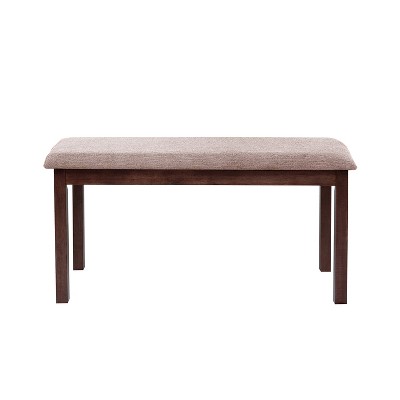 Simple Relax Upholstered Dining Bench with Straight Legs in Antique Cherry