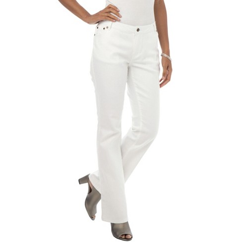 Plus size store white bootcut jeans