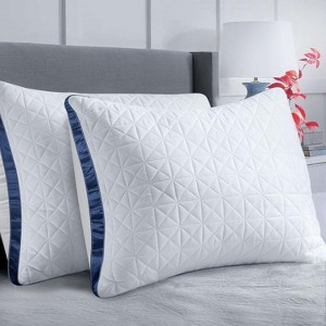 Aghana Digitals Queen Size Luxury Cooling Pillows Set of 2, Breathable Gusseted Design - 1 of 4