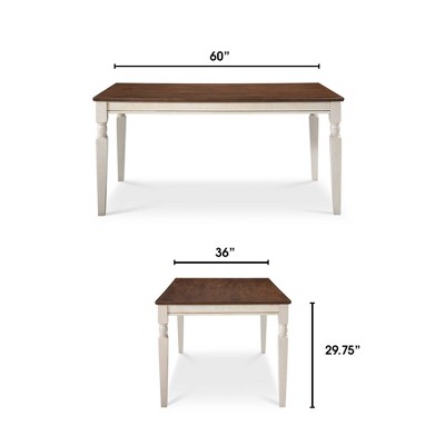 Provence 62" White Reclaimed Wood Dining Table