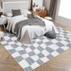 Washable Rug 8x10 Abstract Checkered Non Slip Area Rug Foldable Stain Resistant Geometric Floor Cover Ultra Soft Low Pile Modern Accent Throw Carpet - 3 of 4