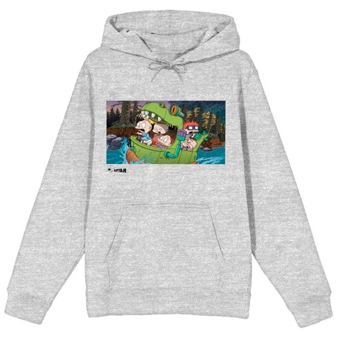 Nickelodeon Rugrats and Hippo Sub Men s Athletic Gray Graphic Hoodie S