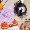 COZONY 22 Inch Halloween Wreath with Lighted Eyes, Black Prelit Wreath with Artificial Roses & Willow Leaves for Indoor Outdoor Decor - 4 of 4