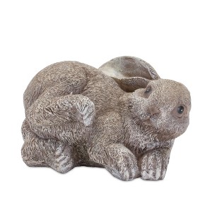 HomeRoots Set of Four 4" Gray and Brown Polyresin Rabbit Figurine Tabletop Sculpture - 1 of 4