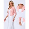 INSPIRE CHIC Women's 3/4 Sleeve Open Front Mesh Sheer Chiffon Bolero Shrug - 2 of 4