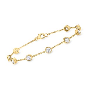 Ross-Simons 2.00 ct. t.w. Bezel-Set CZ Station Bracelet in 18kt Gold Over Sterling - 1 of 3