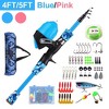 iMountek "Kids Fishing Pole Set with Telescopic Rod, Spincast Reel, Tackle Box & 56 Lures for Boys & Girls" Blue 1.5M Length - 3 of 4