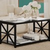 2-Tier Coffee Table, X-Frame Living Room Table with Storage Shelf for Small Spaces, Durable Rectangle Center Table for Farmhouse/Office/Bedroom - 3 of 4