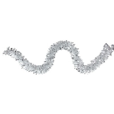 Northlight 12' x 2.75" Unlit Silver and Snowblush Tinsel Christmas Garland