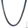 Steeltime Men's two tone black ip and stainless steel box chain necklace. Color Options: Blue, Gold, Silver - 3 of 4