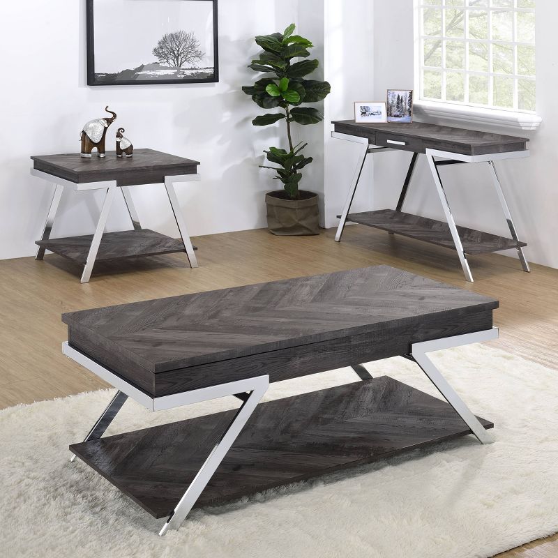 Roma Lift Top Cocktail Table Metal and Wood Dark Gray - Steve Silver Co., 5 of 8