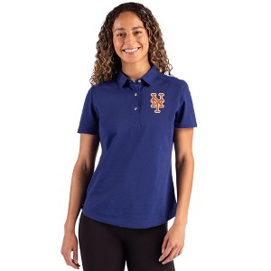 New York Mets Cutter & Buck Advantage Refresh Epic Confidence Recycled Womens Tri-Blend Pique Polo - Tour Blue - Small - 1 of 1