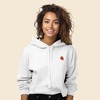 Dalix Strawberry Embroidered Fleece Cropped Hoodie Cold Fall Winter Women - 2 of 4