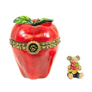 Boyds Bears Resin 1.75 In Miss Macintoshs Apple W/ Corey Treasure Box Figurines - 1 of 3
