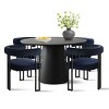 5 Piece Dining Set for 4,Extendable Wood Dining Table with 4 Upholstered Velvet Dining Chairs with Arm for Dining Room,Kitchen-Maison Boucle - 2 of 4