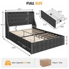 Bed Frame with Storage - 4 Underbed Drawers & Wingback Headboard, Built-in Charging Station Ports, Diamond Tufted Upholstered Platform - 2 of 4