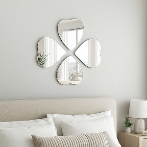 Evideco French Home Goods Set of 4 Small Self-Adhesive Decorative Mirrors – Available in 8 Unique Shapes - 1 of 4