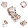 Unique Bargains Travel Small Portable Plush Velvet Jewelry Box Display Holder with Mirror for Birthday Gifts - 3 of 4