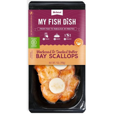 Bristol Seafood My Fish Dish Blackened & Smoked Butter Bay Scallops - 7oz