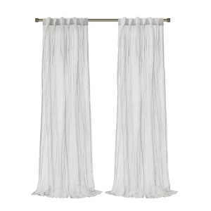 Habitat Paloma Sheer Dual Header Stylish and Functional Curtain Panel White - 1 of 4