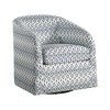 Textured Upholstered Swivel Chair with Cushion Seat, Attached Back, Reversible Seat Cushion and Solid Wood Frame with Metal Base - 3 of 4