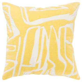 20"x20" Oversize Abstract Poly Filled Square Throw Pillow Yellow - Rizzy Home