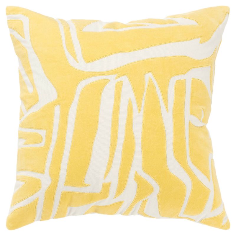 20&#34;x20&#34; Oversize Abstract Poly Filled Square Throw Pillow Yellow - Rizzy Home, 1 of 11
