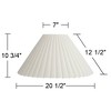 Springcrest Set of 2 Box Pleat Empire Lamp Shades Antique White Large 7" Top x 20.5" Bottom x 10.75" High Spider Harp and Finial - image 4 of 4