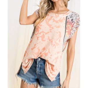 Women's Paisley & Leopard Top - Ces Femme - 1 of 4