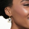 Ross-Simons Mother-Of-Pearl and Black Enamel Ghost Drop Earrings in 18kt Gold Over Sterling - 2 of 4