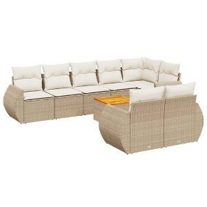 vidaXL Garden Sofa Set Beige PE rattan Large Modular Garden Sofa Set - 1 of 4