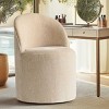 Upholstered Vanity Chair with Casters, Armless Chenille Makeup Chair with Wheels for Bedroom or Dressing Table-Maison Boucle - 2 of 4