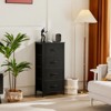 Lirago Elegant Black Dresser with 4-Tier Drawers, Metal Frame, and Wood Top for Versatile Storage Solutions | Dimensions: 17.70"L x 11.80"W x 37.40"H - 3 of 4