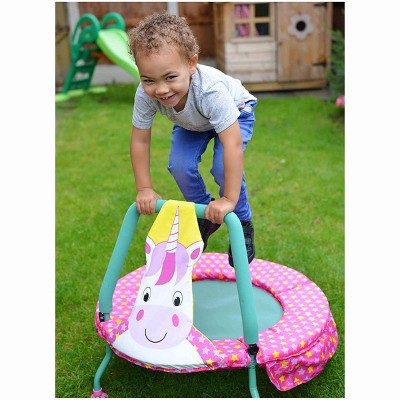 Multicolor Unicorn Nursery Trampoline with Foam Pad