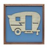 Wood Adventure Wall Frames Set of 3, 10" Square MDF & Wood Tent Camper Bike Art Prints by Melrose - 2 of 4