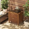 JIONJOY Wood Nightstand with 2 Drawers, Vintage Style Fully Assembled End Table for Bedroom or Living Room-Natural - 4 of 4
