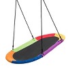 Tangkula 60" Flying Saucer Tree Swing Set Outdoor Oval Swing Adjustable Hanging Ropes for Kids Colorful/Blue/Green/Purple - 4 of 4