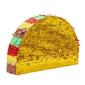 Blue Panda Taco Pinata for Cinco de Mayo, Mexican Birthday Party Decorations, Small, 17 x 10 In - 1 of 4
