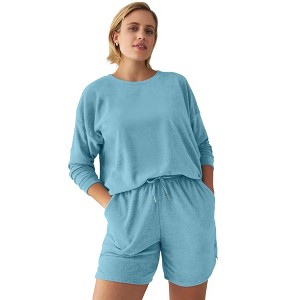 ellos Plus Size Terry Cloth Short With Drawstring Waist - 1 of 4