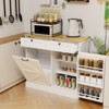 Kitchen Trash Can Storage Cabinet With 2 Drawers, 1 Tilt Out Trash Cabinet and 1 Door With Storage Rack & 2 Shelves For Kitchen, Dinning Room - 4 of 4