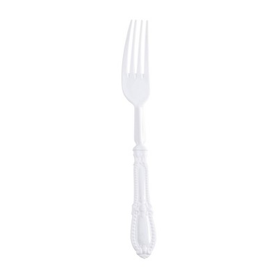 Smarty Had A Party White Baroque Plastic Dinner Forks - 480 pcs