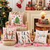 Pink Nutcracker Christmas Decor Throw Pillow Covers 18x18 Set of 4, Coquette Girly Christmas Winter Holiday Decor - 4 of 4