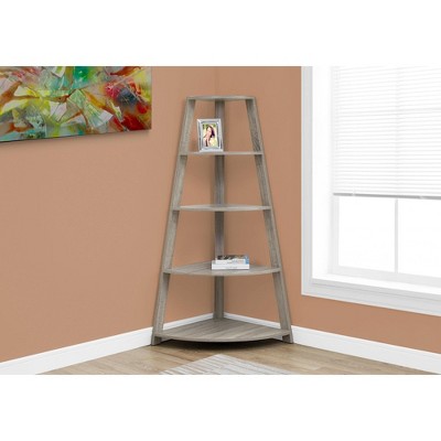 TOAOTBNBO 4 Tier Ladder Open Bookshelves with Middle Beam, Narrow Standing Bookcase with Tipping Hardware Vertical Corner Shelf for Office