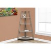 Vynxaria Contemporary Modern 4-Tier Corner Bookshelf/Etagere Brown Laminate (Warm Dark Taupe Wood-Look), Fixed Tray Shelves, Tipping Hardware, 60"H - 2 of 4