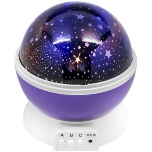 Sorbus 360-Degree Rotating Star Moon Projection Lamp with LED Timer - for Room Decor - 1 of 4