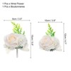 Unique Bargains Silk Wedding Artificial Rose Boutonniere and Wrist Corsage Set - 2 of 4
