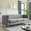 3-Seater + 3-Seater Velvet Buttons Tufted Square Arm Sofa Set with Metal Legs, Nailhead Trim and Suitable for Living Room & Bedroom - 4 of 4