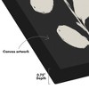 Americanflat Botanical Canvas Wall Art Featuring Cream Leaf Silhouettes - Black Background - Set of 3 - Gallery Wrap - Modern Wall Art - 3 of 4