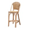 bali & pari Neola Natural Rattan Barstool Brown: Bohemian Style, Fixed Height, No Assembly Required - 2 of 4