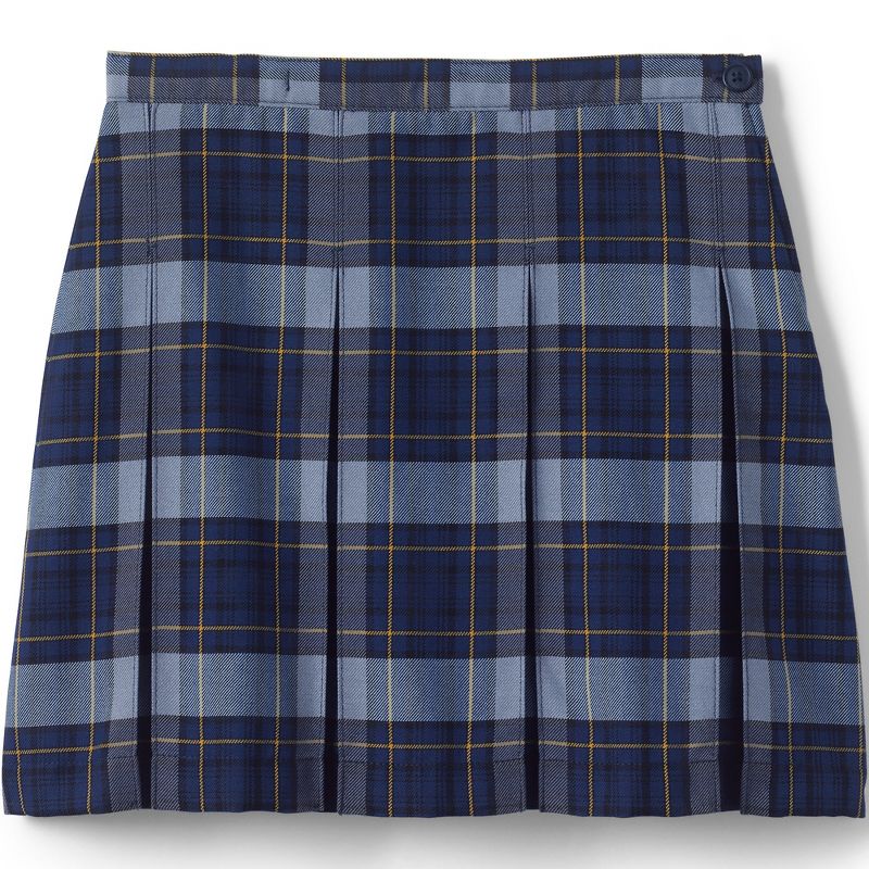 Lands' End School Uniform Kids Plaid Box Pleat Skirt Top Of The Knee ...